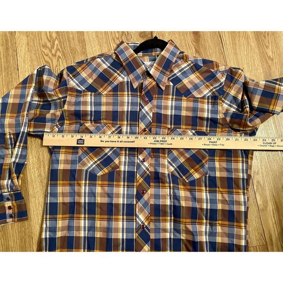Wrangler‎ VTG Mens Sz 16.5 33 Western Shirt Button Up Long Sleeve Pearl Buttons - Picture 8 of 13